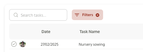 Clicking on the 'X' button next to the Filters will remove all filters being applied.